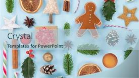  Presentation with pastel color - Slides with christmas-various-decorations-on-pastel background and a light blue colored foreground