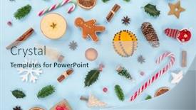  Presentation with pastel color - Slide set featuring christmas-various-decorations-on-pastel background and a sky blue colored foreground