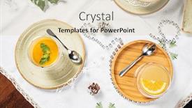  Presentation with vegan - Beautiful slide deck featuring christmas-vegan-custards-with-coconut backdrop and a lemonade colored foreground