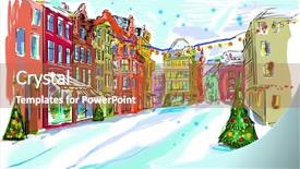  Presentation with vintage christmas - Colorful theme enhanced with christmas vintage card backdrop and a  colored foreground