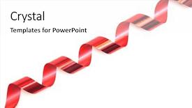  Presentation with gift ribbon - PPT theme with christmas wedding - gift ribbon isolated on white background and a  colored foreground