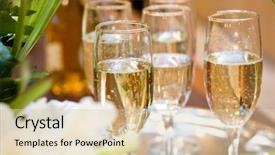  Presentation with champagne - PPT theme with christmas wedding - glasses with champagne background and a lemonade colored foreground