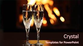  Presentation with wedding - Amazing PPT theme having christmas wedding - two glasses in front backdrop and a wine colored foreground