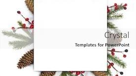  Presentation with christmas holly - Slides having christmas-white-blank-card background and a white colored foreground