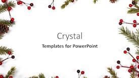  Presentation with holly christmas frame - Amazing theme having christmas-white-blank-card backdrop and a white colored foreground
