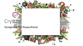  Presentation with pine cone - Amazing presentation having christmas-white-blank-card backdrop and a white colored foreground