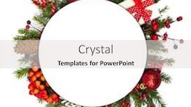  Presentation with pine cone - Amazing presentation design having christmas-white-blank-circle-card backdrop and a light gray colored foreground