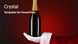  Presentation with santa claus holding scroll paper - Presentation theme consisting of christmas wine - closeup of santa claus holding background and a wine colored foreground