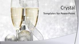  Presentation with new year card - Cool new PPT layouts with christmas wine - new year card with champagne backdrop and a white colored foreground