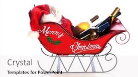  Presentation with santa sleigh - Colorful slide set enhanced with christmas-wine-a-christmas-sleigh backdrop and a sky blue colored foreground