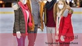  Presentation with rink - Audience pleasing presentation consisting of christmas-winter-and-leisure-concept backdrop and a red colored foreground