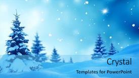  Presentation with fir tree - Slide deck having christmas winter background with fir background and a light blue colored foreground