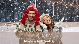  Presentation with knitted clothes - Cool new PPT theme with christmas-winter-clothes-and-holidays backdrop and a coral colored foreground