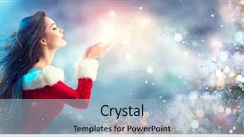  Presentation with girl christmas - Audience pleasing PPT theme consisting of christmas winter fashion girl blowing backdrop and a light blue colored foreground