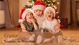  Presentation with christmas holidays - Presentation enhanced with christmas-winter-holidays-and-childhood background and a coral colored foreground