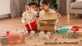  Presentation with christmas holidays - PPT layouts having christmas-winter-holidays-and-childhood background and a coral colored foreground