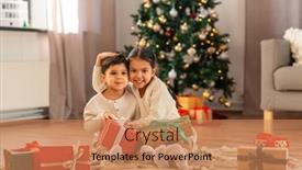  Presentation with christmas holidays - Slide set enhanced with christmas-winter-holidays-and-childhood background and a coral colored foreground