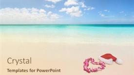  Presentation with honeymoon - Presentation design featuring christmas-winter-holidays-paradise-beach background and a lemonade colored foreground
