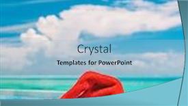  Presentation with caribbean christmas - Colorful presentation design enhanced with christmas-winter-holidays-santa-hat backdrop and a light blue colored foreground