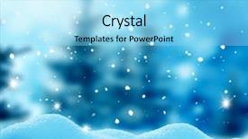  Presentation with blurred bokeh - Beautiful PPT theme featuring christmas winter landscape with snow backdrop and a arctic colored foreground