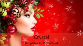  Presentation with winter and new beginnings - Beautiful slides featuring christmas winter woman beautiful new backdrop and a red colored foreground