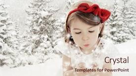  Presentation with beautiful of bamboo forest - Presentation theme consisting of christmas wish - beautiful little girl blowing snowflakes background and a lemonade colored foreground