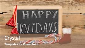  Presentation with happy holidays - Slide set with christmas wish - handwritten happy holidays greeting background and a coral colored foreground