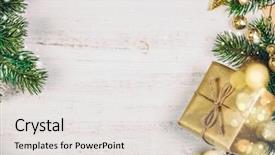  Presentation with wood rustic - PPT layouts with christmas with copy space background and a white colored foreground