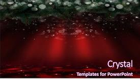  Presentation with golden christmas trumpet and red - Audience pleasing slide deck consisting of christmas with defocused lights red backdrop and a wine colored foreground