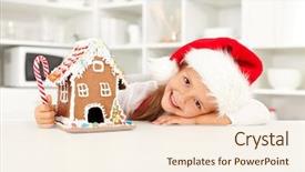 Presentation with gingerbread house - Cool new PPT theme with christmas with gingerbread house backdrop and a  colored foreground