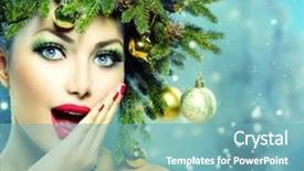  Presentation with new year - Slide set consisting of christmas woman beautiful new year background and a seafoam green colored foreground