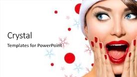  Presentation with true beauty - Audience pleasing slide deck consisting of christmas woman beauty model girl backdrop and a white colored foreground