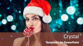  Presentation with christmas candy - Slide deck having christmas-woman-beauty-model-girl background and a tawny brown colored foreground