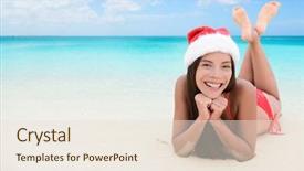  Presentation with christmas borders winter - PPT layouts having christmas woman relaxing during winter background and a lemonade colored foreground