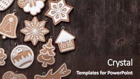  Presentation with cookies christmas - Amazing slides having christmas wooden background with gingerbread backdrop and a tawny brown colored foreground