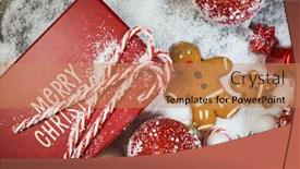  Presentation with snow tree - PPT theme having christmas-wooden-background-with-snow background and a coral colored foreground