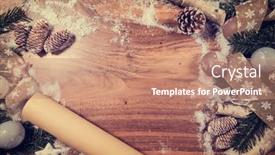  Presentation with snow tree - Presentation theme consisting of christmas-wooden-background-with-snow background and a coral colored foreground