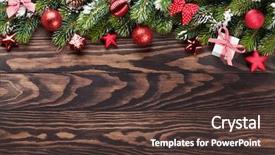  Presentation with snow tree - Cool new presentation design with christmas wooden background with snow backdrop and a tawny brown colored foreground