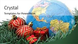  Presentation with white christmas - Audience pleasing PPT theme consisting of christmas world theme - americas isolated backdrop and a white colored foreground