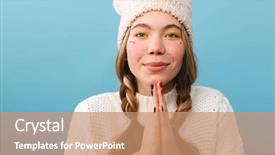  Presentation with group of three young girl - Slides enhanced with christmas worship - lovely young girl wearing winter background and a  colored foreground