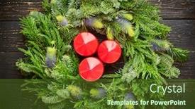  Presentation with christmas candles - Beautiful theme featuring christmas-wreath-and-candles backdrop and a tawny brown colored foreground