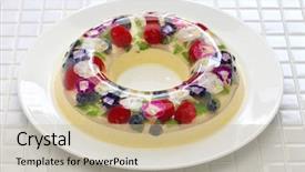  Presentation with jelly - Slides with christmas wreath bavarois homemade jelly dessert background and a mint green colored foreground