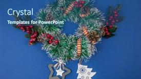  Presentation with cristmas - Colorful slide deck enhanced with christmas-wreath-greeting-card-winter backdrop and a ocean colored foreground