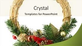  Presentation with baby jesus christmas rustic isolated - Slides enhanced with christmas wreath isolated on white background and a  colored foreground