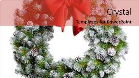  Presentation with white christmas - Presentation design having christmas wreath isolated on white background and a red colored foreground