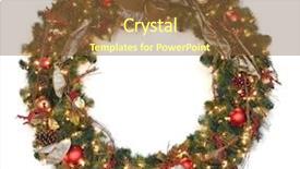  Presentation with isolated paw prints over white - Presentation theme featuring christmas wreath isolated over white background and a tawny brown colored foreground