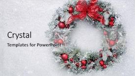  Presentation with silver christmas - Slides having christmas wreath on silver glitter background and a white colored foreground