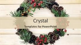  Presentation with christmas blank wooden signboard - Slides featuring christmas wreath on the wooden background and a lemonade colored foreground