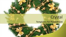  Presentation with moving christmas images nativity - Beautiful presentation featuring christmas wreath on white background backdrop and a yellow colored foreground