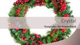  Presentation with christmas red - Amazing presentation having christmas-wreath-or-garland backdrop and a lemonade colored foreground